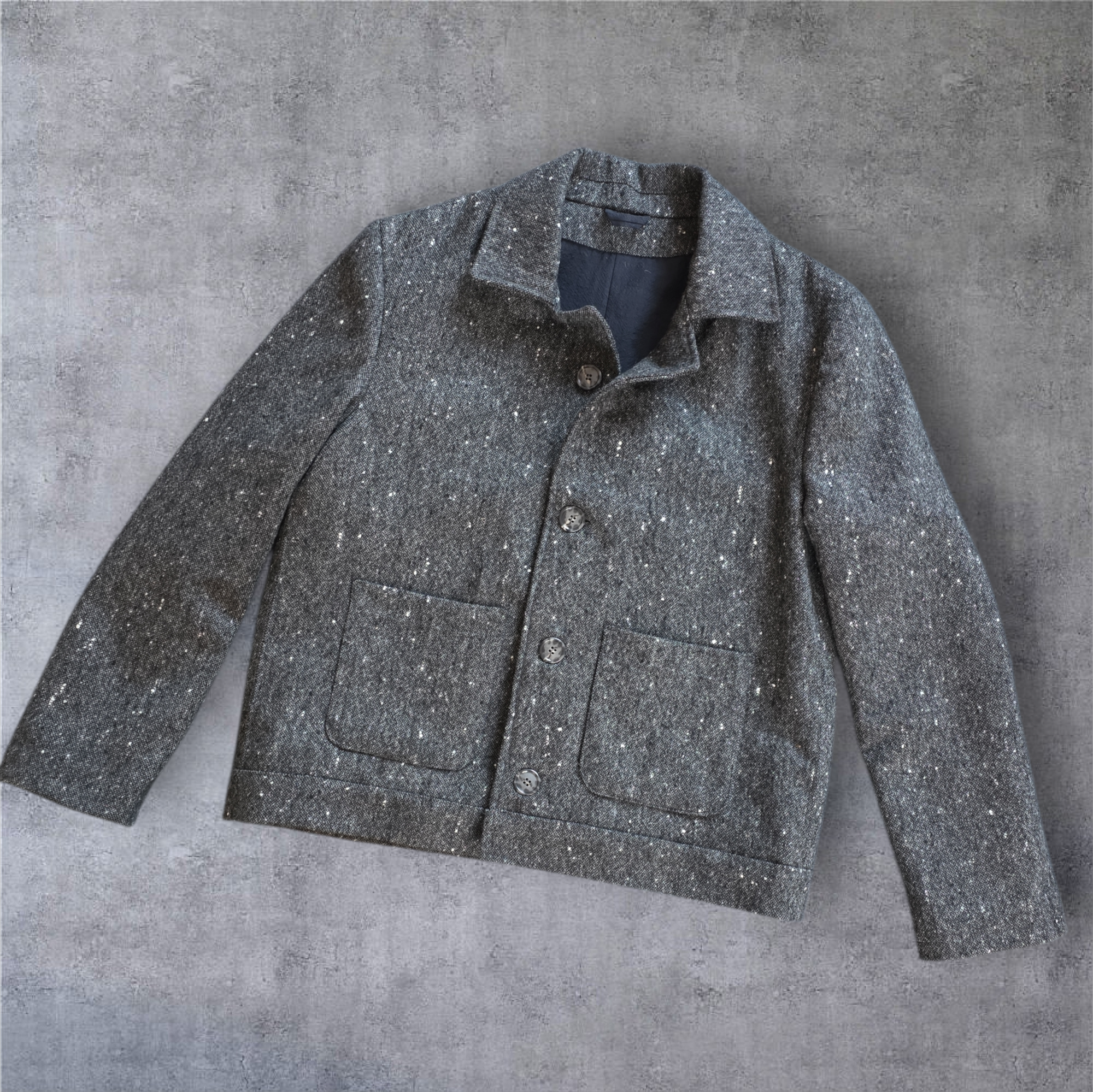 Woolen mens jacket with pockets